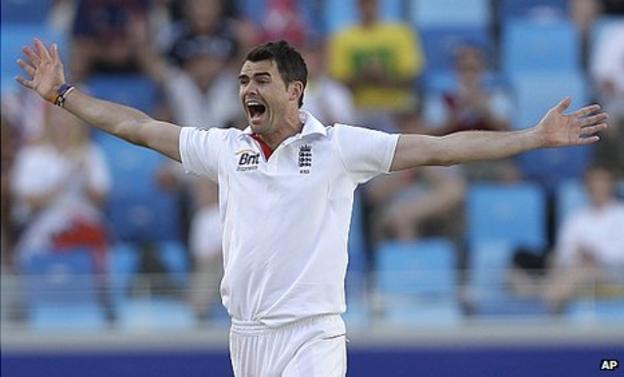 James Anderson took two wickets with the new ball in Dubai