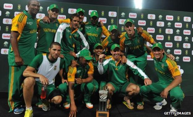 South Africa with the one-day series trophy