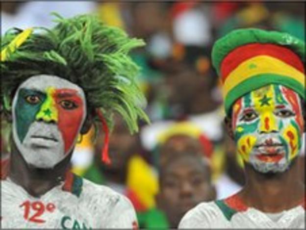 Senegal fans inside the Estadio de Bata
