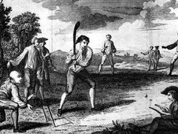 A game of cricket in 1743
