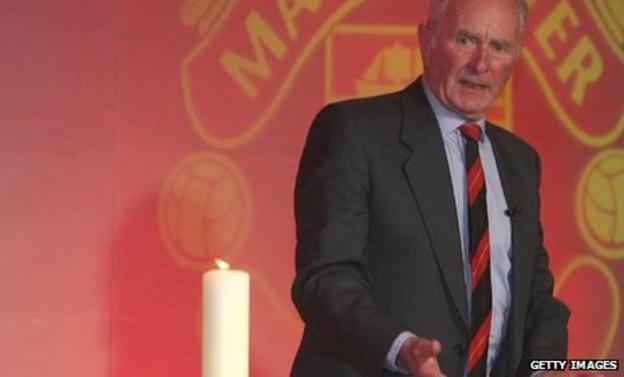 Harry Gregg at Manchester United's 50th anniversary of the Munich air disaster