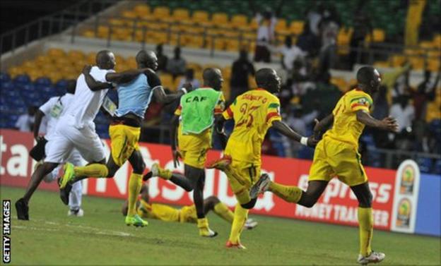 Mali national team celebrate