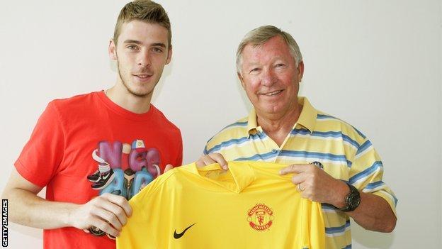 David de Gea and Sir Alex Ferguson