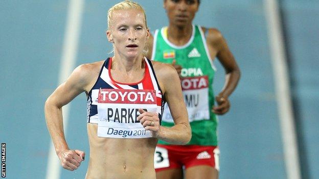 Barbara Parker competes at the 2011 World Championships in Daegu, South Korea.