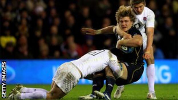 Brad Barritt, David Denton and Owen Farrell