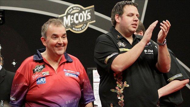 Phil Taylor and Adrian Lewis