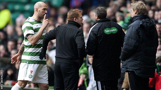 Majstorovic was shown a red card with 30 minutes remaining at Celtic Park