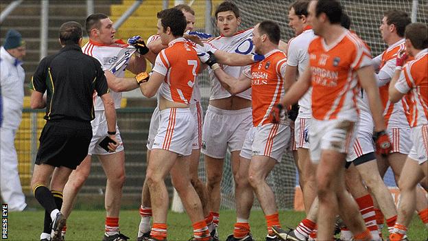 There were scuffles between Armagh and Cork players