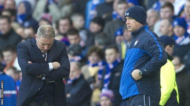 Rangers manager Ally McCoist and assistant Kenny McDowall