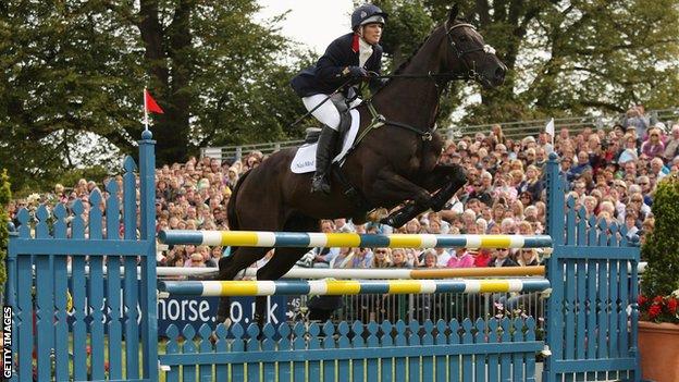 Zara Phillips in action at the Burghley Horse Trials
