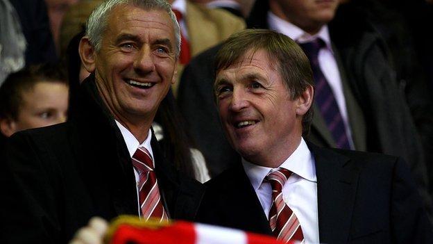 Ian Rush with Liverpool manager Kenny Dalglish
