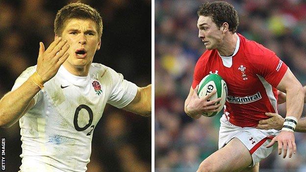 England's Owen Farrell and Wales' George North