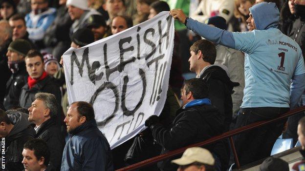 Villa fans have protested throughout Alex McLeish's tenure