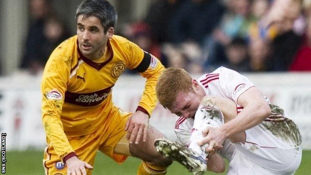 Keith Lasley was sent off for his challenge on Fraser Fyvie