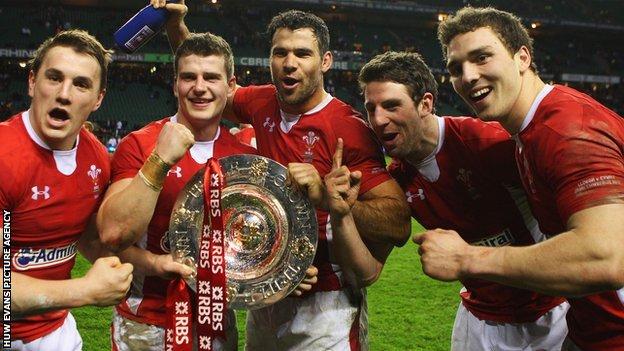 Wales celebrate the Triple Crown