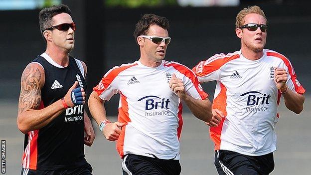 Kevin Pietersen, James Anderson & Stuart Broad