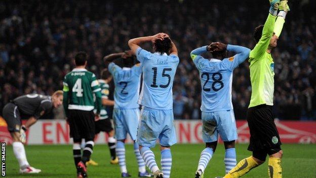 Manchester City's players ran out of time against Sporting Lisbon