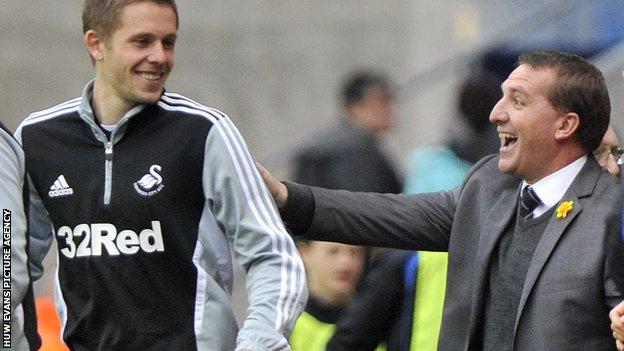 Gylfi Sigurdsson and Brendan Rodgers