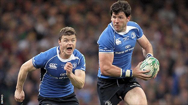 Brian O'Driscoll and Shane Horgan in action for Leinster