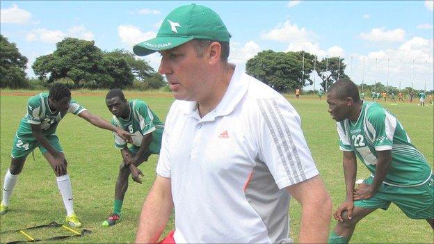 Northern Irish coach Sean Connor at work with Zimbabwe side CAPS United