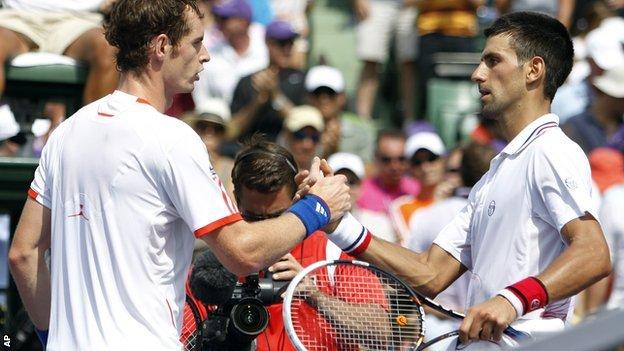 Andy Murray congratulates Novak Djokovic