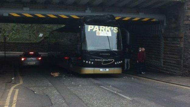 The Motherwell team bus following the incident