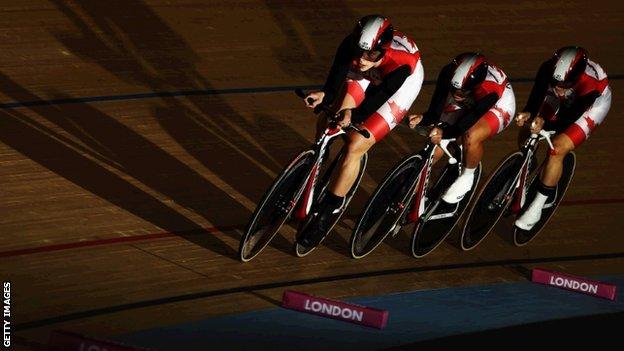 Canadian track cycling team at London World Cup