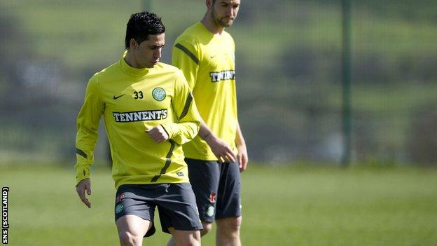 Kayal in training with Celtic on Friday