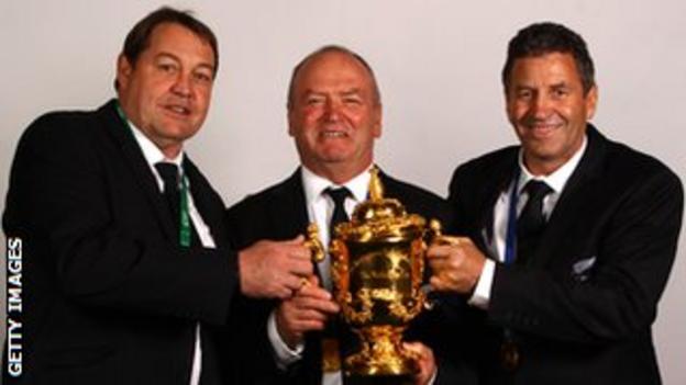 All Blacks coaches Steve Hansen, Graham Henry and Wayne Smith