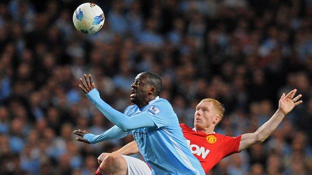 Yaya Toure against Manchester United