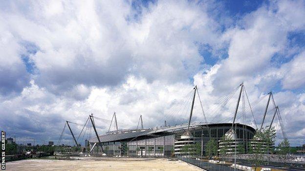 City of Manchester Stadium - otherwise known as the Etihad Stadium and home of Manchester City