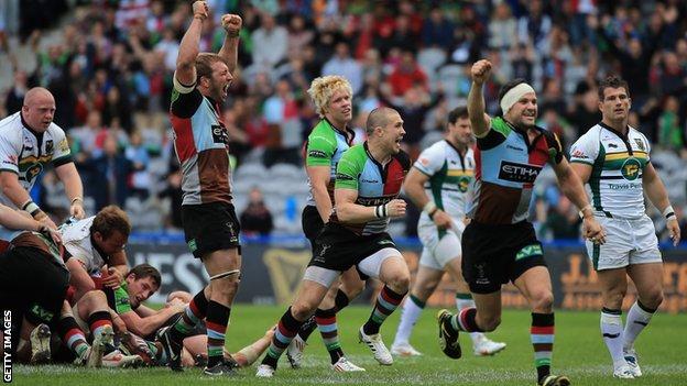 Harelquins beat Northampton Saints to book their first ever premiership final place