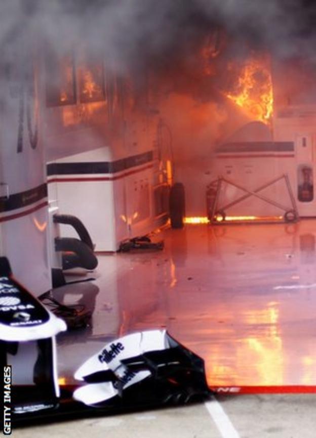 Fire breaks out in the Williams garage