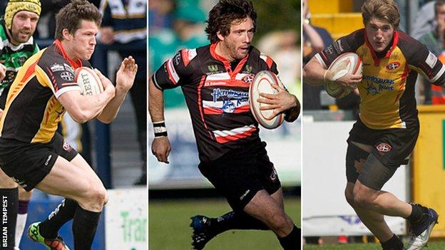 Grant Pointer (left), Jonny Bentley (centre) and Phil Burgess