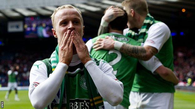 Leigh Griffiths scored the goal that took Hibernian to the Scottish Cup final