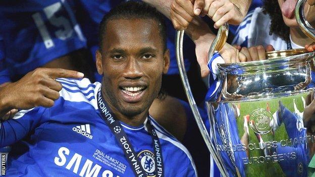 Didier Drogba with the Champions League trophy