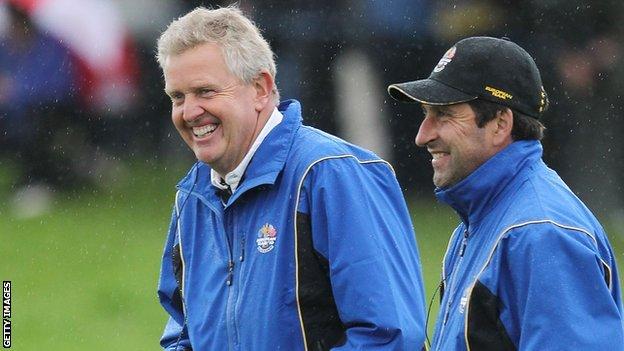 Colin Montgomerie (left) and Jose Maria Olazabal