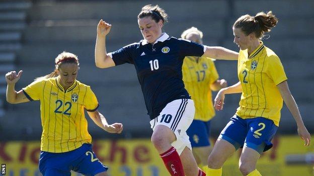 Scotland women were beaten 4-1 by Sweden