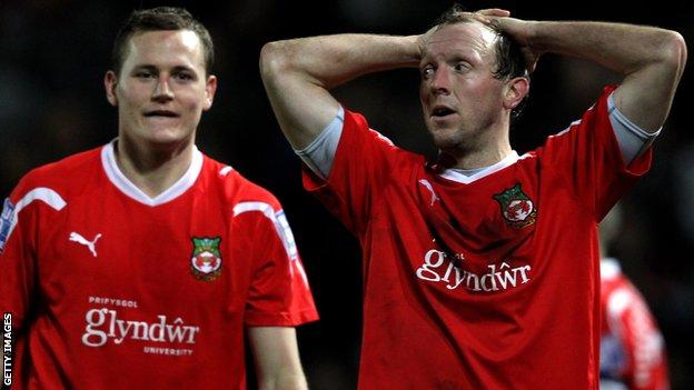 Wrexham manager Andy Morrell (right) during the third round FA Cup defat to Brighton