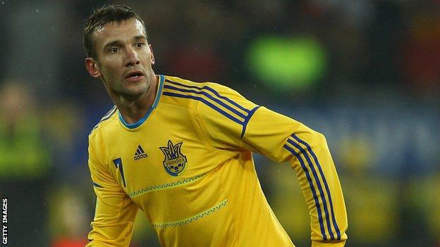 Ukraine striker Andriy Shevchenko