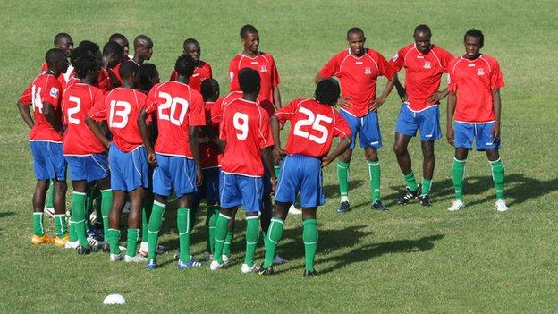 The national football team of The Gambia