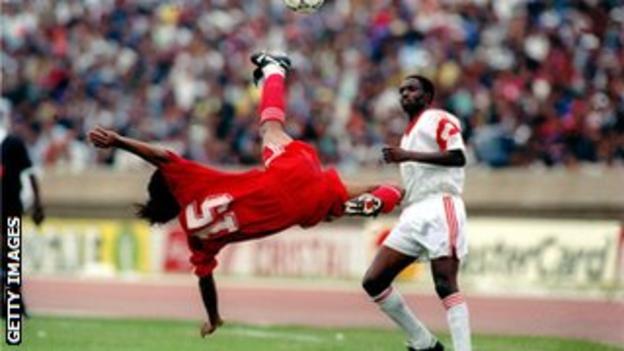 Morocco host Zambia in a crucial 1994 World Cup qualifier, which the Atlas Lions won 1-0