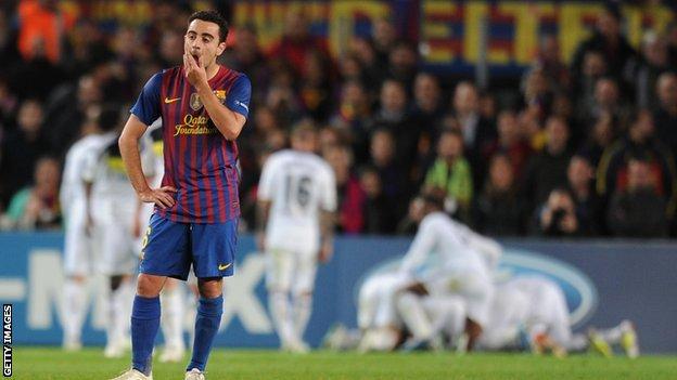 Xavi dejected as Chelsea beat Barcelona