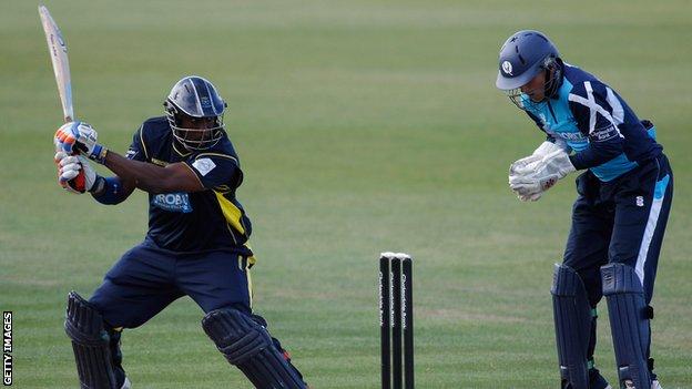 Michael Carberry on his way to a score of 148 not out