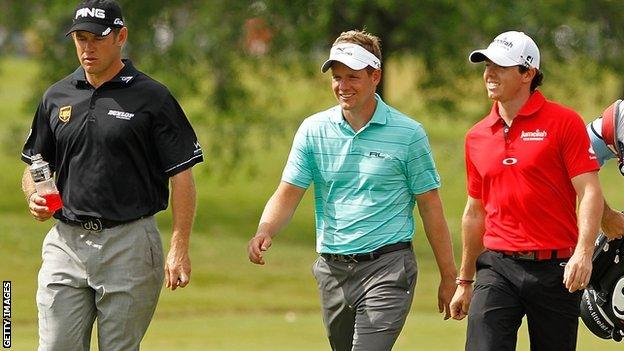 Lee Westwood, Luke Donald and Rory McIlroy