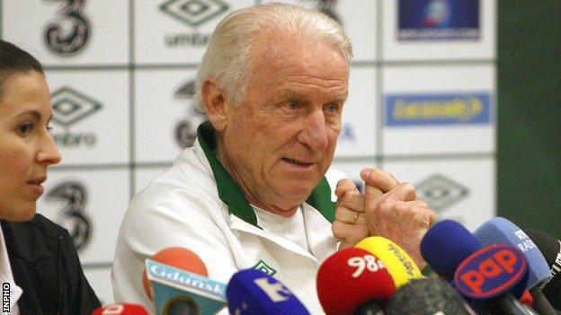 Giovanni Trapattoni is keeping his fingers crossed that his squad get some luck in Euro 2012