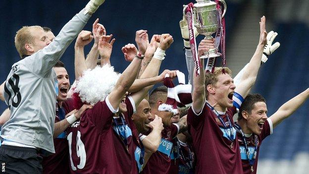Hearts ended last season with a thumping 5-1 win over Hibs in the Scottish Cup