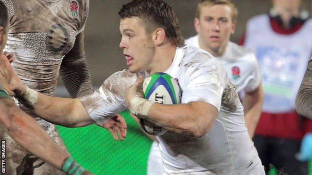 Luke Cowan-Dickie in action for England at the 2012 Junior World Cup