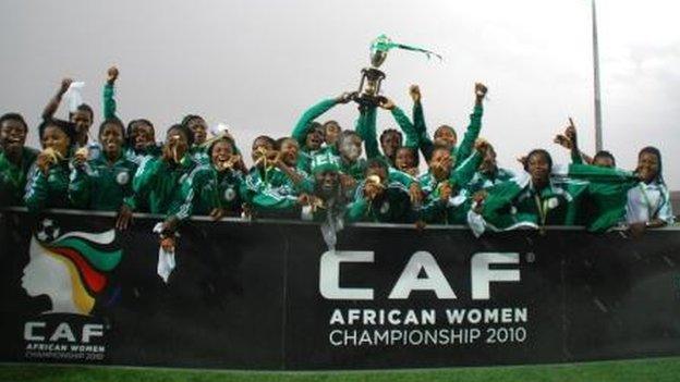 Nigeria celebrate winning the 2010 African Women's Championship