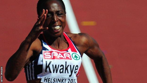 Jeanette Kwakye runs in Helsinki